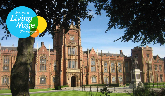 Picture of the front of Queens University Belfast.