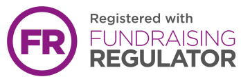 Registered with Fundraising Regulator badge on a white background.