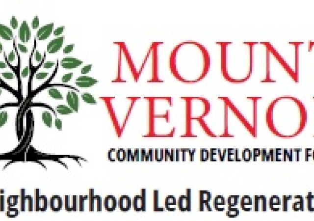 Logo for Mount Vernon Community Development forum featuring a stylized tree.